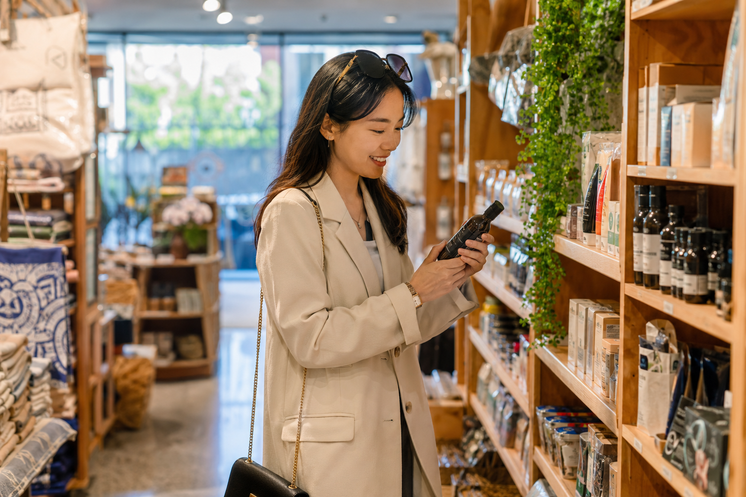 Chinese tourist in a NZ retail setting